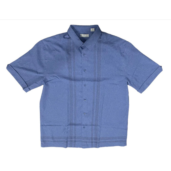 other Other - Cafe Luna Men's Short Sleeve Button Up Woven Collared Shirt Medium
